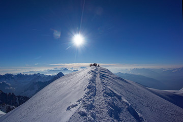 People on top of Mont Blanc.