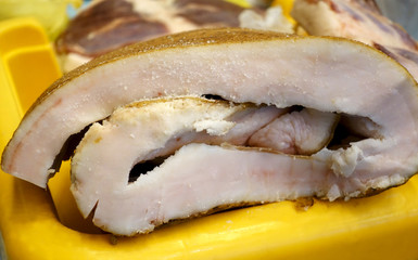 Large twisted piece of salt lard