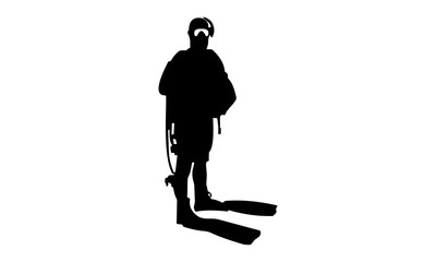 vector image of a divers silhouette M