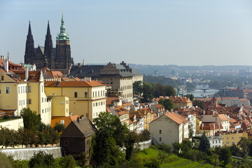 Obraz premium Prague. View of the old city and Saint Vitus cathedral