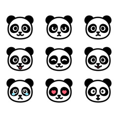 Panda emoticon set