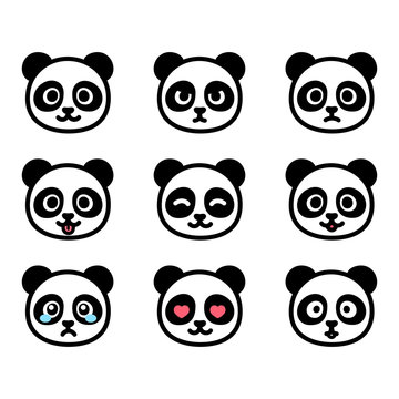 Panda emoticon set