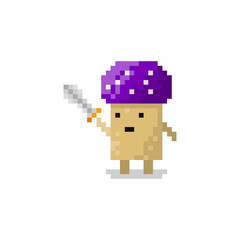 Pixel character mushroom for games and websites