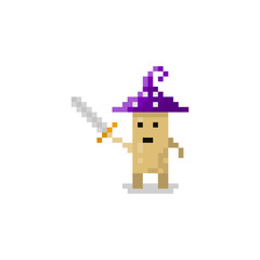 Pixel character mushroom for games and websites