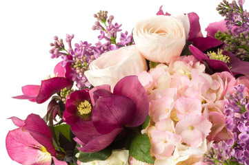 A bouquet of various beautiful flowers, close-up