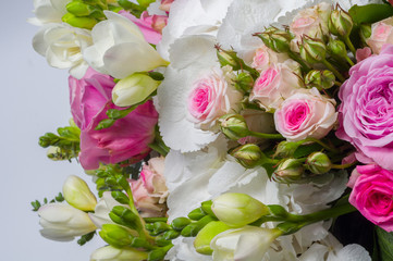 A bouquet of various beautiful flowers, close-up