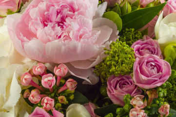 A bouquet of various beautiful flowers, close-up