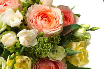 A bouquet of various beautiful flowers, close-up