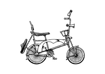 Fototapeta na wymiar illustration of lowrider bicycle