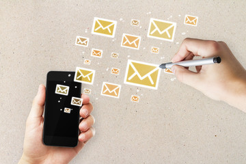 Smartphone with emails