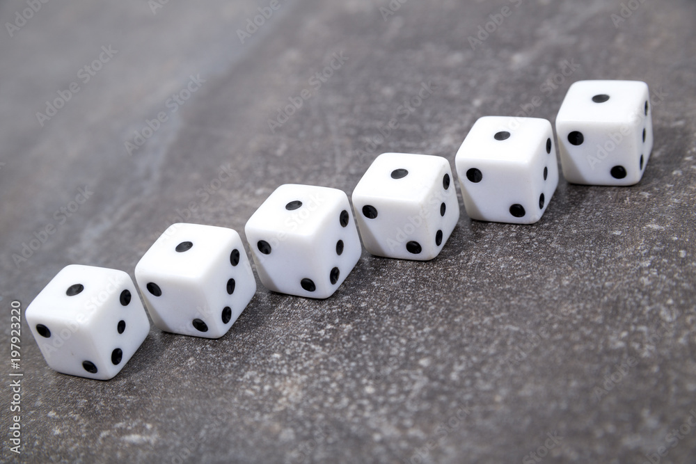 Wall mural white game dice