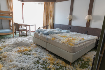 verlassenes Hotelzimmer