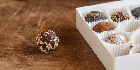 candy Natural handmade chocolates from organic ingredients (with different fillings)