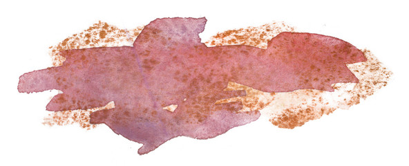 watercolor transparent spot red brown with texture for design