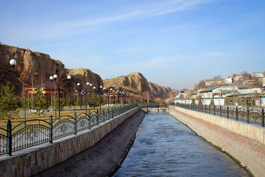 Afrasiyab mound scenic view near Khodja Doniyor Mausoleum, Samarkand, Uzbekistan