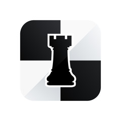 Chess rook vector icon isolated on white background