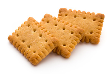 Tasty cookies biscuits on the  isolated background.