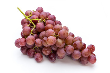 Ripe red grape isolated on white.