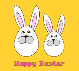 Easter bunny egg. Happy Easter card - vector illustration