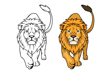 Lion logo.Vector animal lion.King Lion isolated on white background.