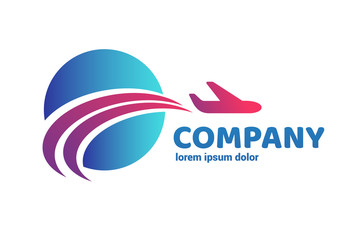 Logo design abstract planet travel vector template.