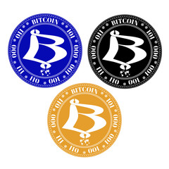 Bitcoin crypto currency coin icon set