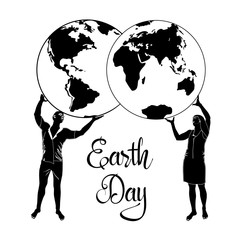 Happy Earth Day poster, card design template vector flat illustration