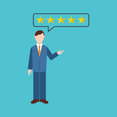 Consumer or customer product rating flat icon for apps and websites