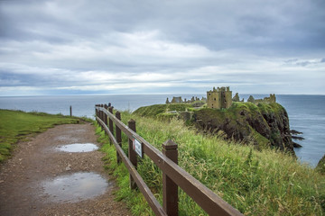 Fototapeta na wymiar Dunnottar Castle, Stonehaven, Aberdeenshire, Scotland, UK. Scotland landscape.