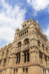 Fototapeta na wymiar Natural History Museum with ornate terracotta facade, Victorian architecture, London, United Kingdom