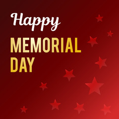 Vector illustration for a National american holiday. The inscription on a dark background with the stars. Happy Memorial Day