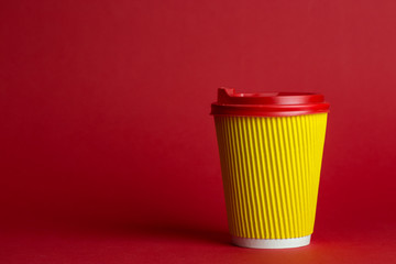 coffee on a red background