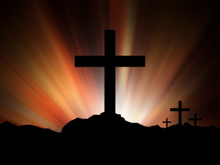 Religious Crucifix Sunset