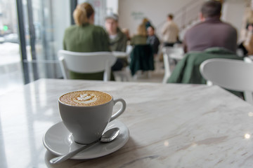 Cappuccino in coffeeshop