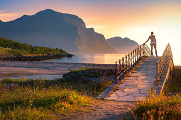 Landscape at sunset in Norway, Europe