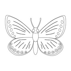Colorless butterfly vector illustration isolated on white backgr