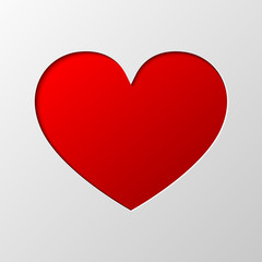 Heart cut from paper. Vector illustration