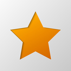 Star cut from paper. Vector illustration