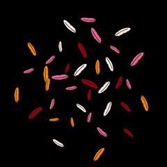 Colorful feathers. Prints of Colored feathers Design for Goods for Pets. Simple Pattern for Print, Logo or Poster. Vector Confetti Background.