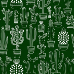Vector cactus seamless pattern