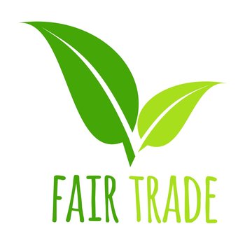 Fair trade icon green leaf vector illustration isolated.