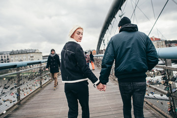 youth couple style love in Krakow