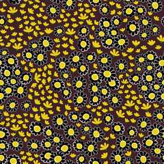 Floral seamless pattern. Ditsy flower. Pattern with wildflowers. Primrose. Vector background.