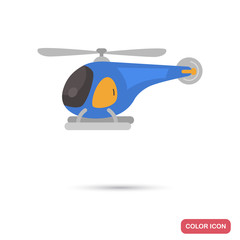 Toy helicopter color flat icon