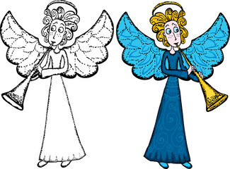 Angel playin a trumpet