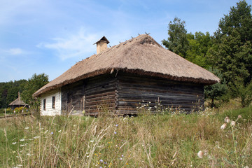 Fototapeta na wymiar old wooden church in the open-air museum