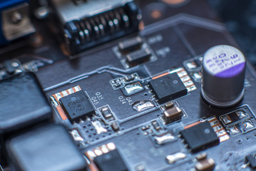 Computer chip closeup