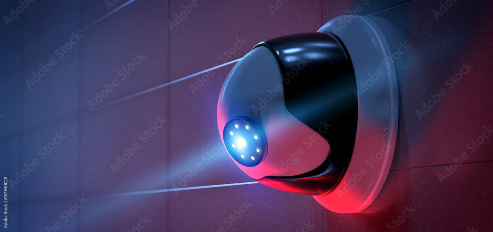 Aufkleber security cctv camera system - 3d rendering
