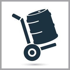 Transportation of beer keg simple icon