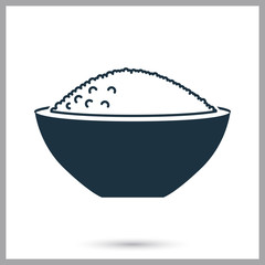 Bowl with rice simple icon